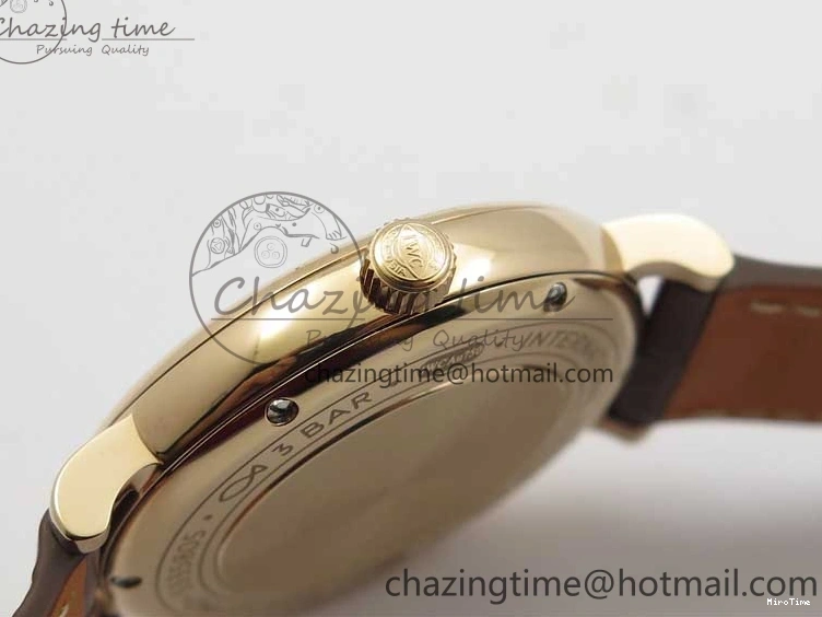 MIROTIME 0313 Portofino 37mm RG V7F 1:1 Best Edition Gray Dial on Deep Brown Leather Strap A SunProtective 7090